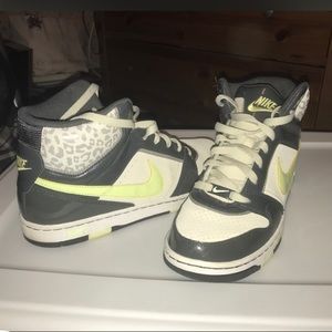 White & Grey Nike High Tops